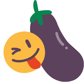 A smiling and winking emoji with it